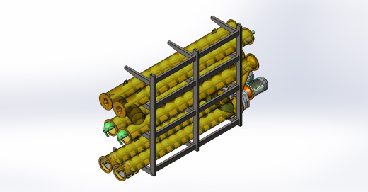 螺杆输送机在货架上组装和储存缩略图